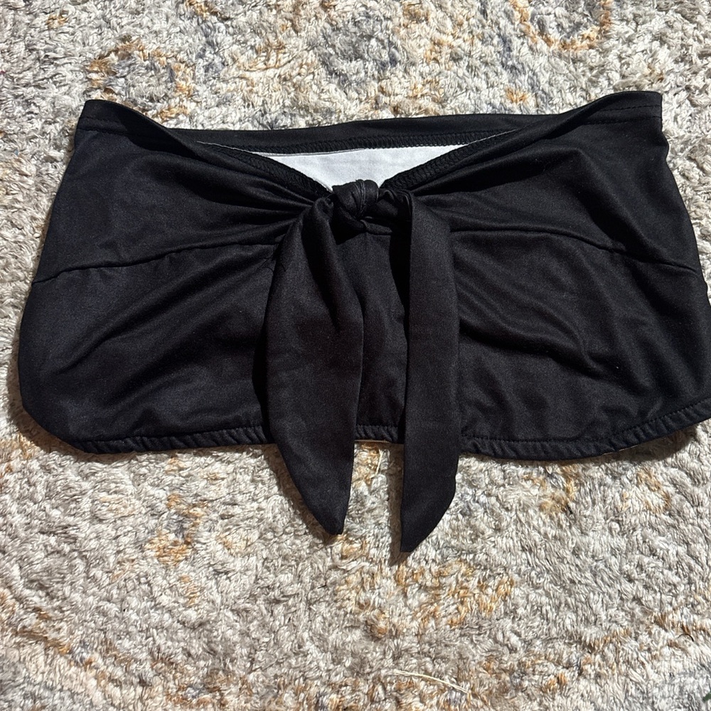 Black Bandeau Top with Front Tie